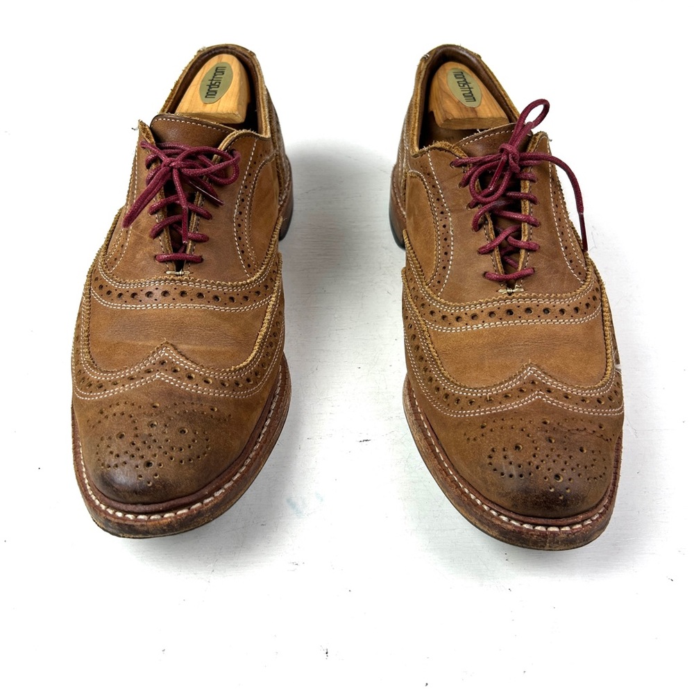 Allen Edmonds Neumok Mens Brown Leather Wingtip Oxford Shoes Size 10D - Picture 3 of 7
